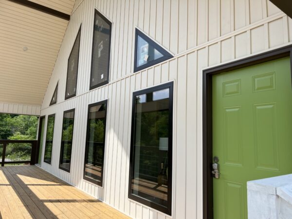 A green door of a beautiful house